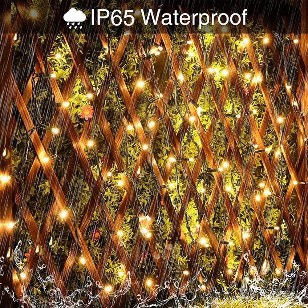 Outdoor Solar LED String Lights with 8 Lighting Modes