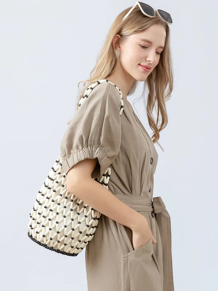 Woven Beaded Handbag