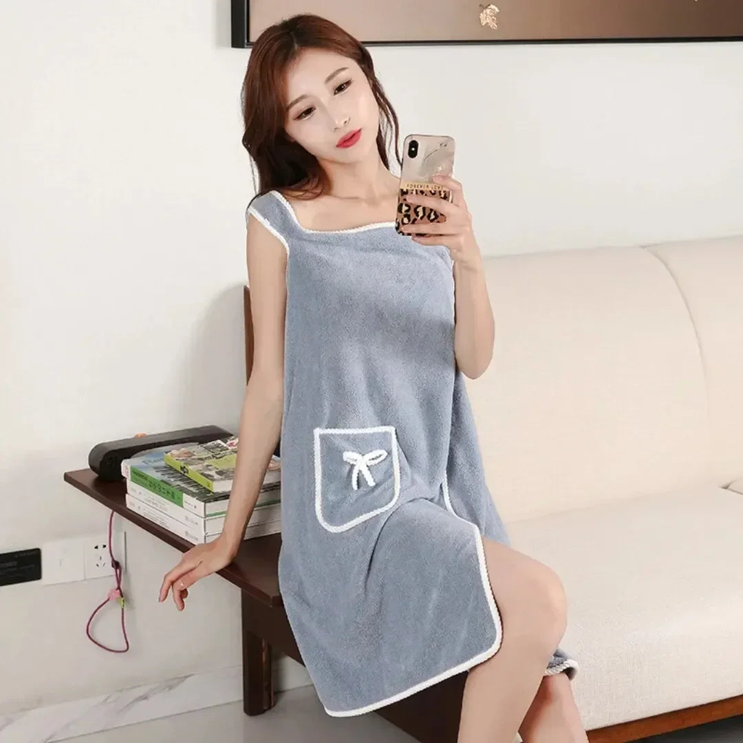 Women's Fast-Drying Wearable Bathrobe (140x85cm)