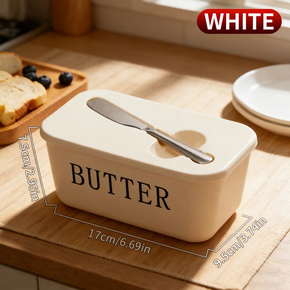 Butter Dish Fridge Storage Box with Spreader Knife