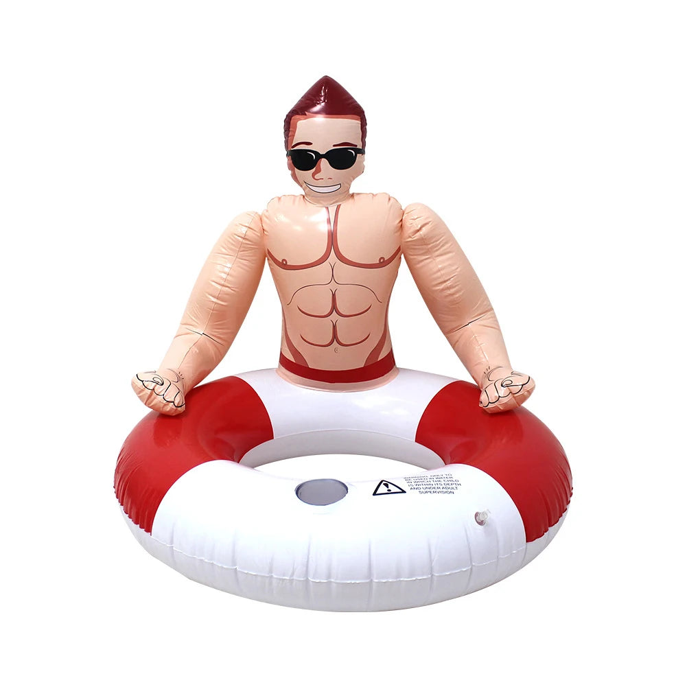 Muscle Man Shaped Inflatable Swimming Ring Pool Float