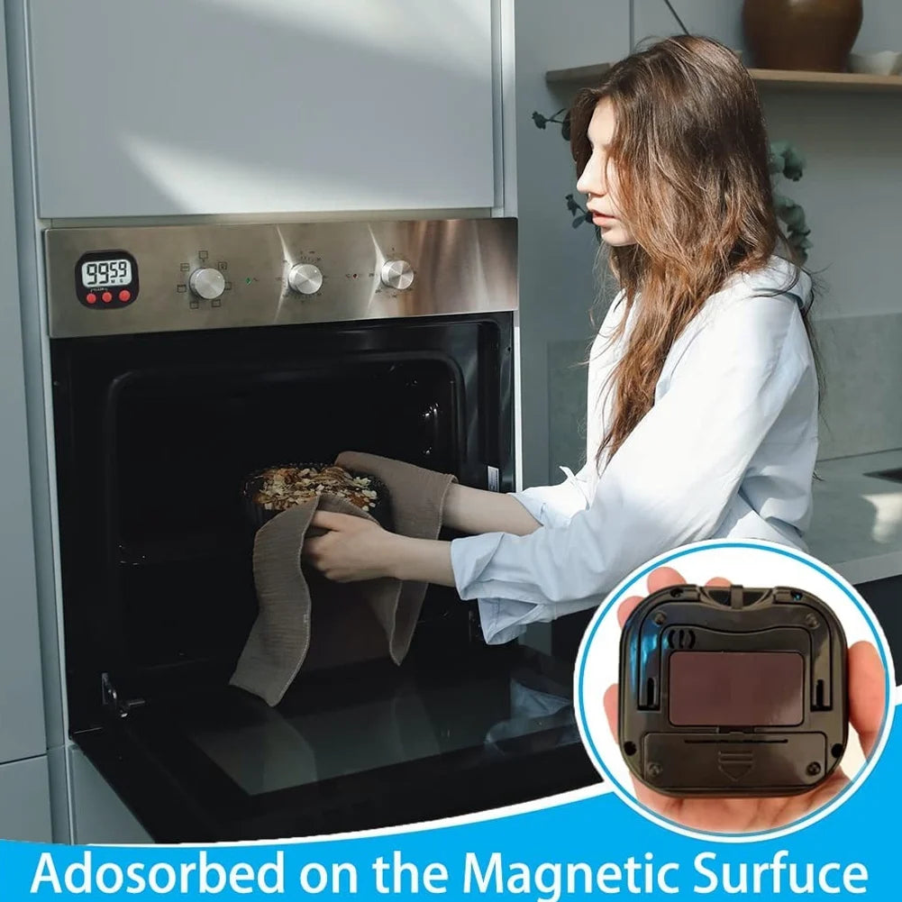 Digital Magnetic Kitchen Timer with LCD Display – Count Up & Down