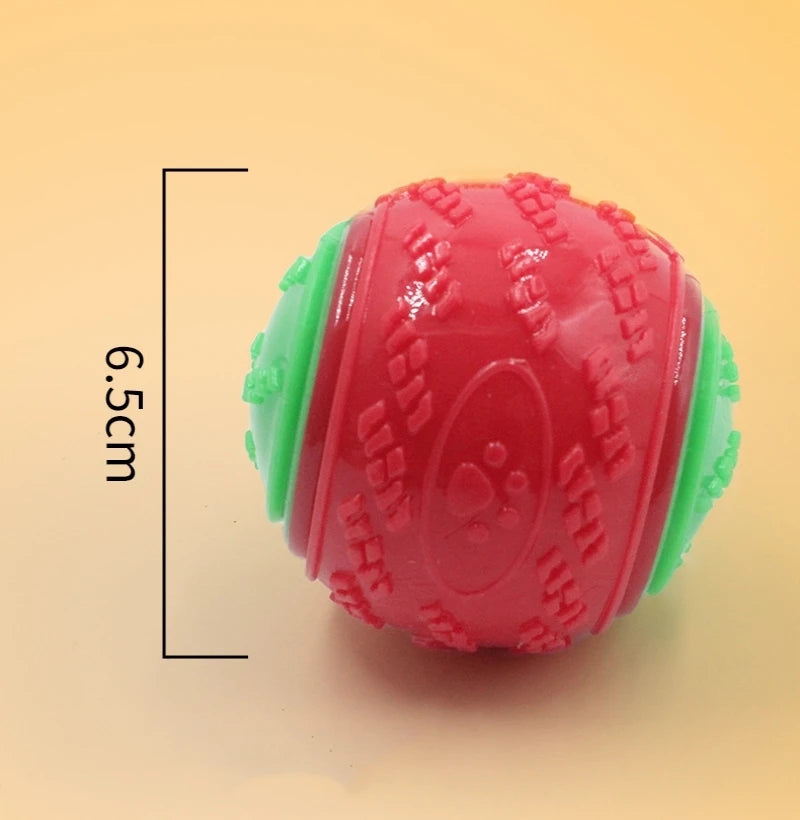 Bite-Resistant Squeaky Dog Ball Toy for Teeth Cleaning