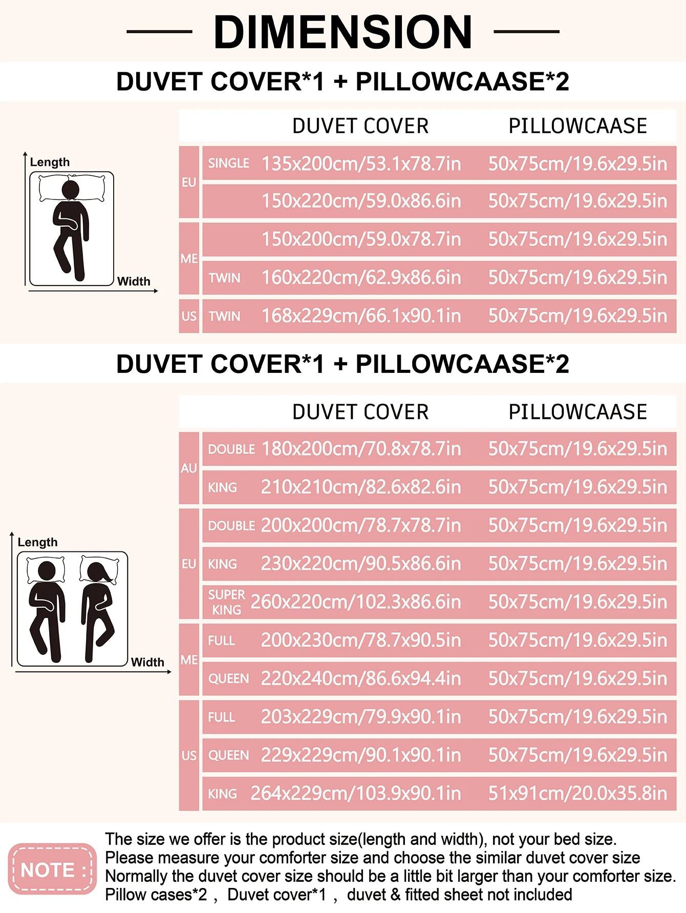 3 Pcs/set Duvet Cover Set - 1 Duvet Cover & 2 Pillowcase Soft