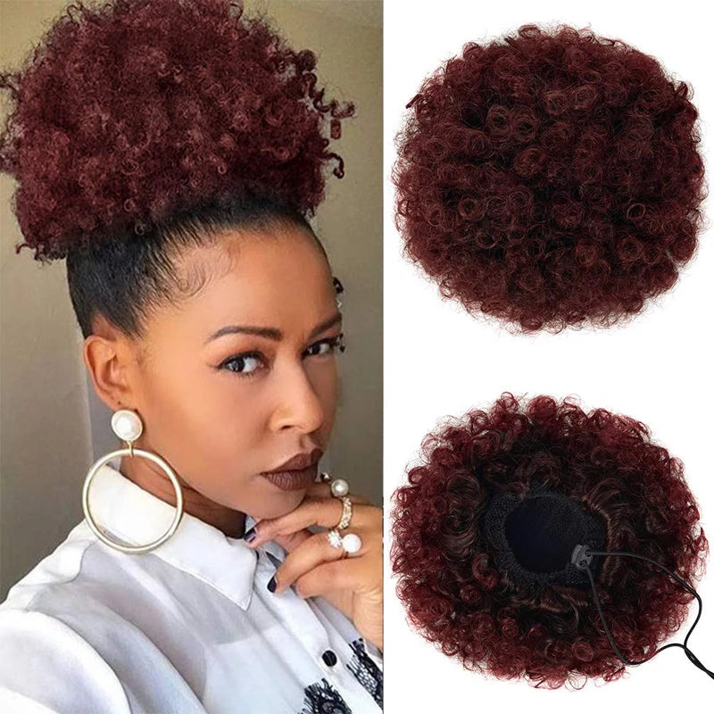 Brazilian Afro Puff Drawstring Ponytail Extension – Natural Hair