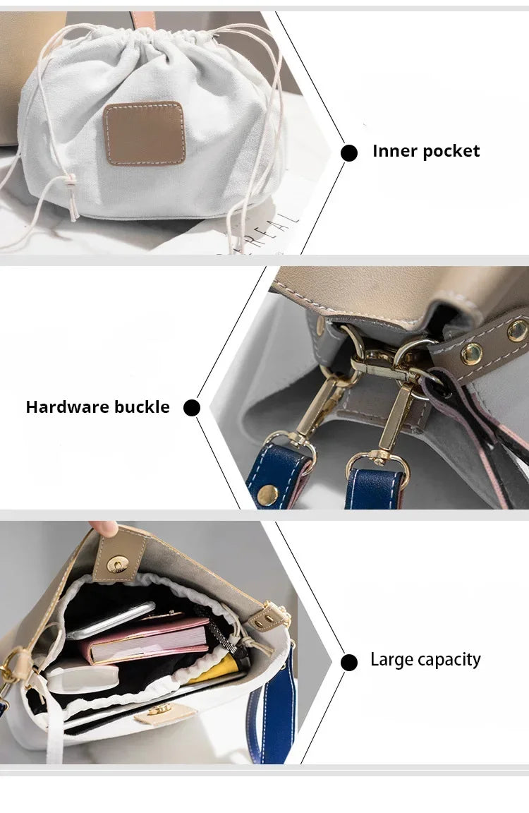 Fashionable PU Leather Bucket Bag