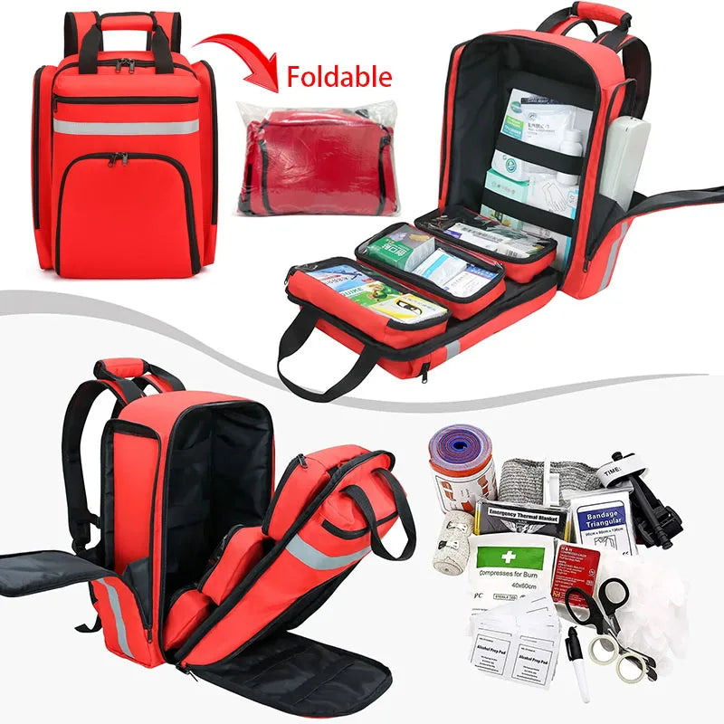 Foldable First Aid Rescue Bag - Large Capacity