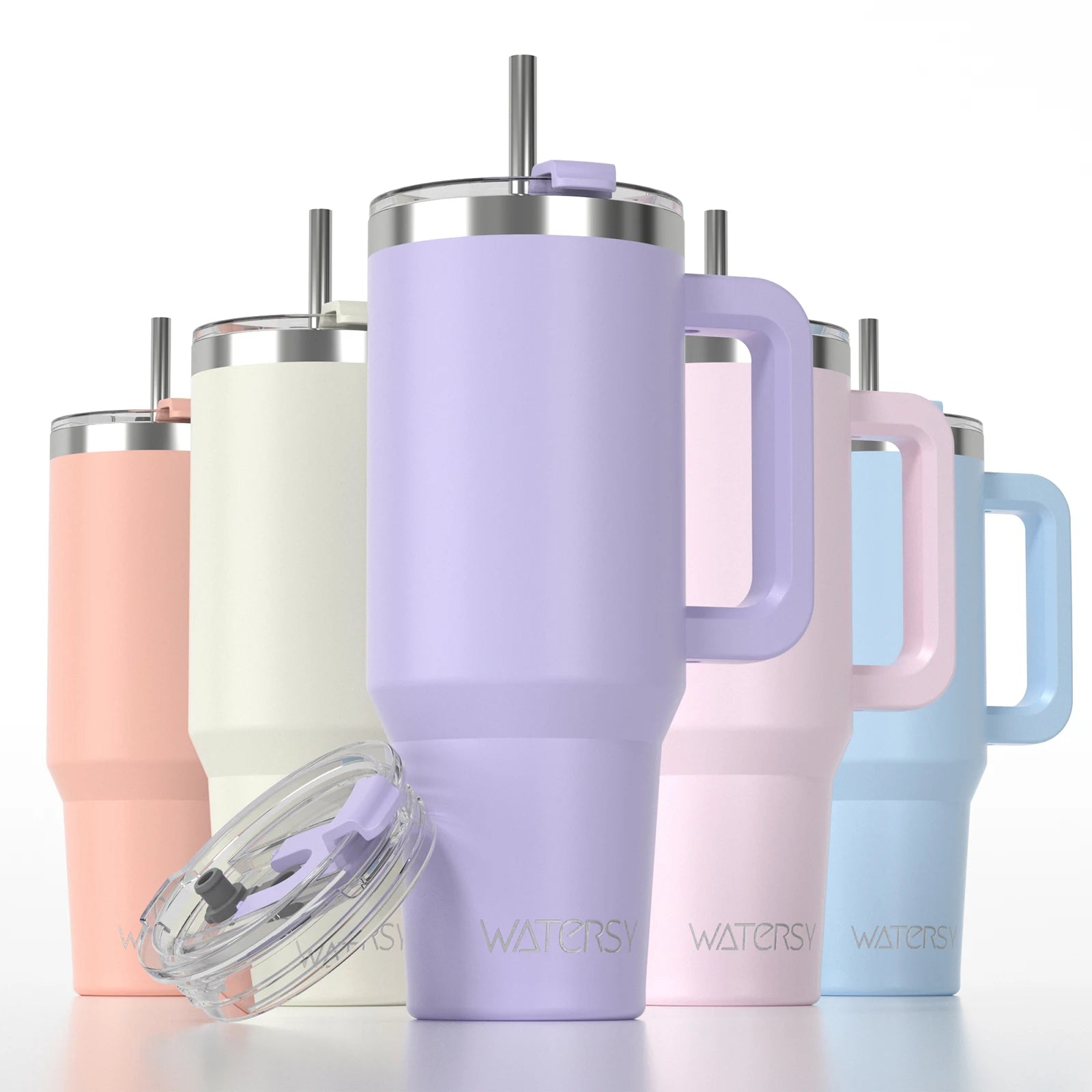 Double Wall Vacuum Insulated Stainless Steel Tumbler with Handle & Straw – 20oz, 30oz or 40oz