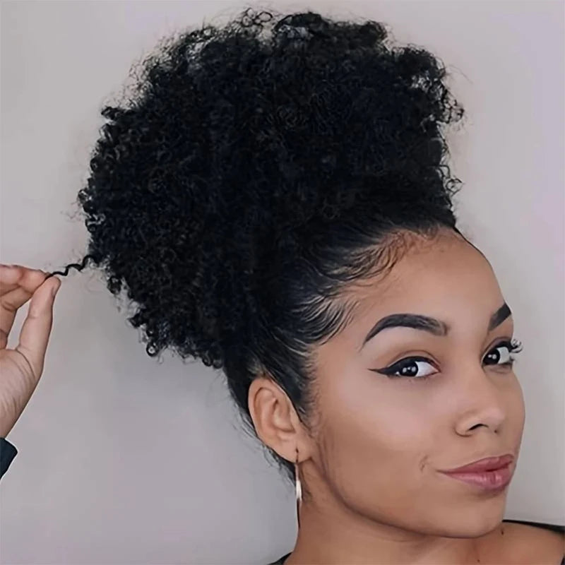 Brazilian Afro Puff Drawstring Ponytail Extension – Natural Hair
