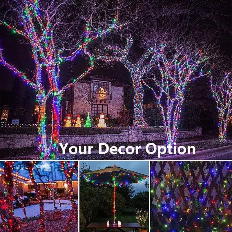 Outdoor Solar LED String Lights with 8 Lighting Modes
