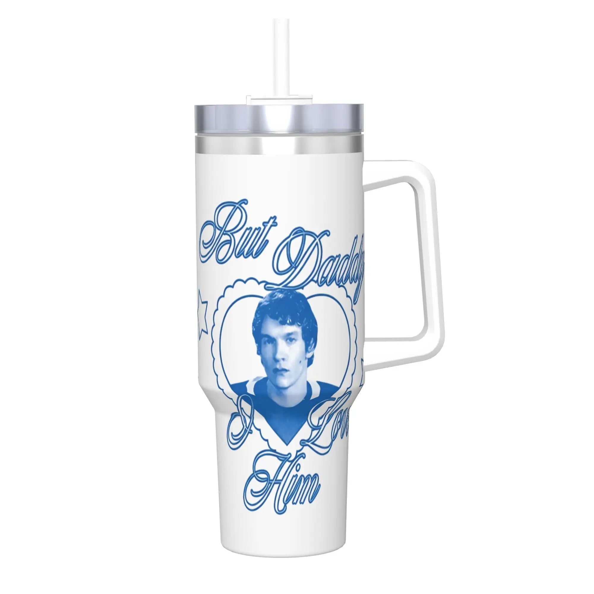 Large Portable Stainless Steel Thermal Tumbler with Straw