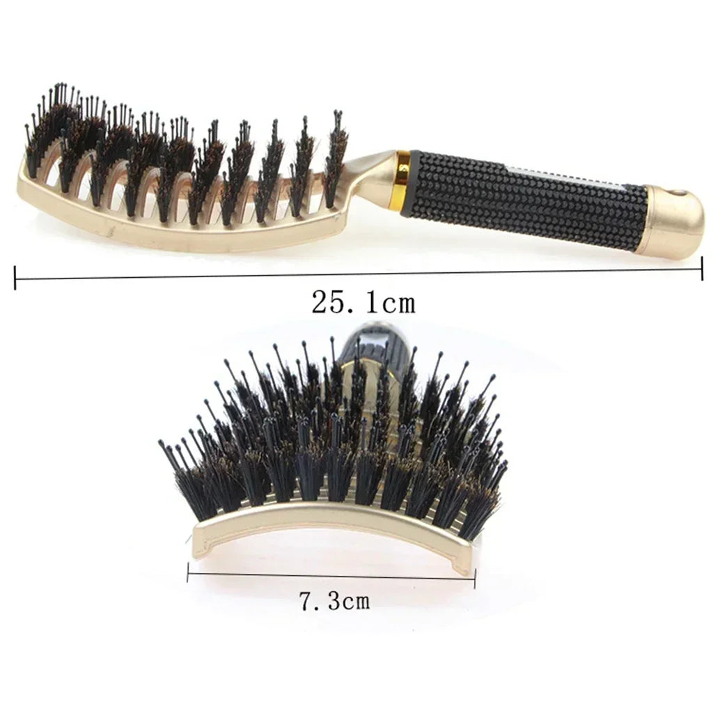 Boar Bristle & Nylon Pin Hairbrush – Smoothing & Detangling Brush