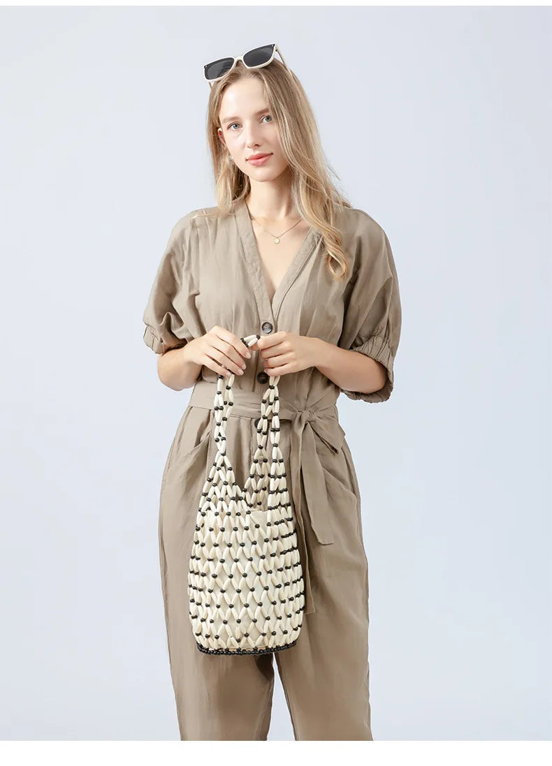 Woven Beaded Handbag