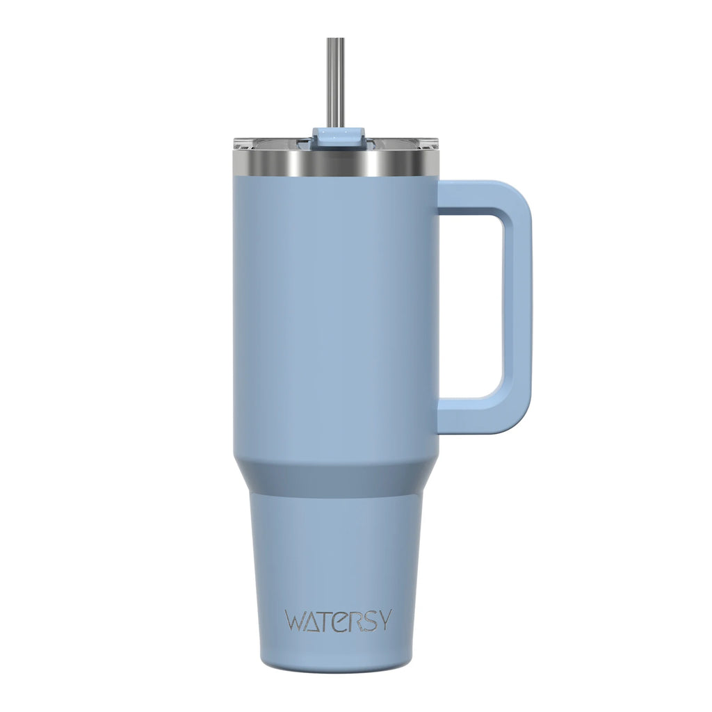 591ml Stainless Steel Insulated Tumbler with Handle & Straw