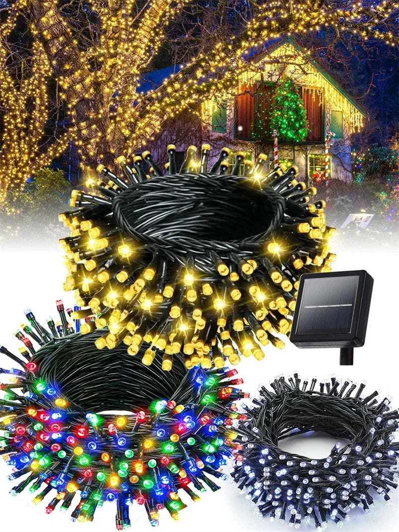 Outdoor Solar LED String Lights with 8 Lighting Modes