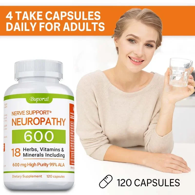 Neuropathy Support Supplement 600mg - Nerve, Brain & Energy Health