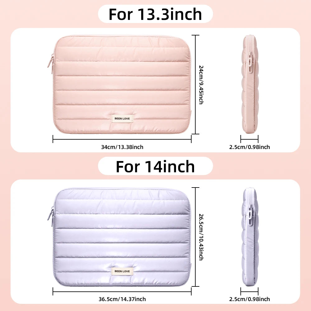 13/14 Inch Puffy Laptop Sleeve for MacBook Air iPad Pro