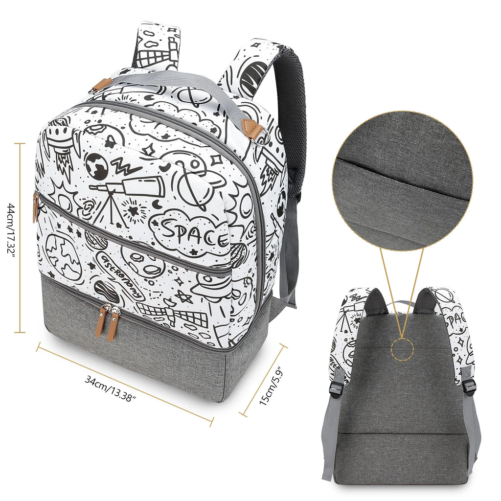 Breast Pump Bag with Insulated Cooler Compartment
