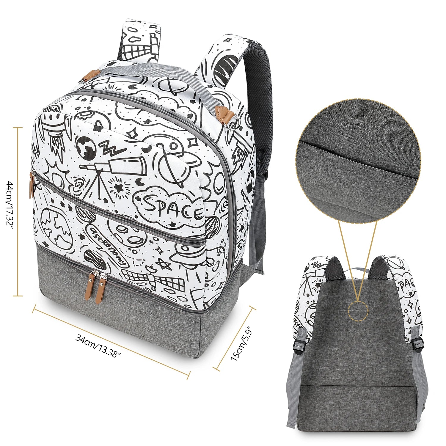 Breast Pump Bag with Insulated Cooler Compartment