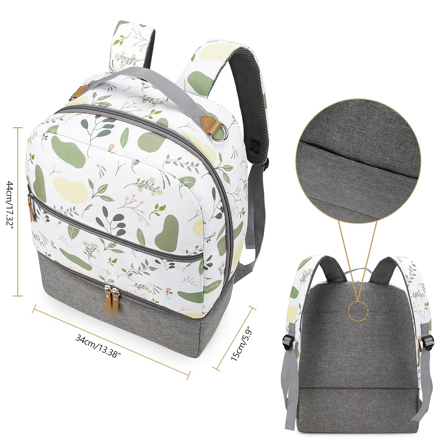 Breast Pump Bag with Insulated Cooler Compartment