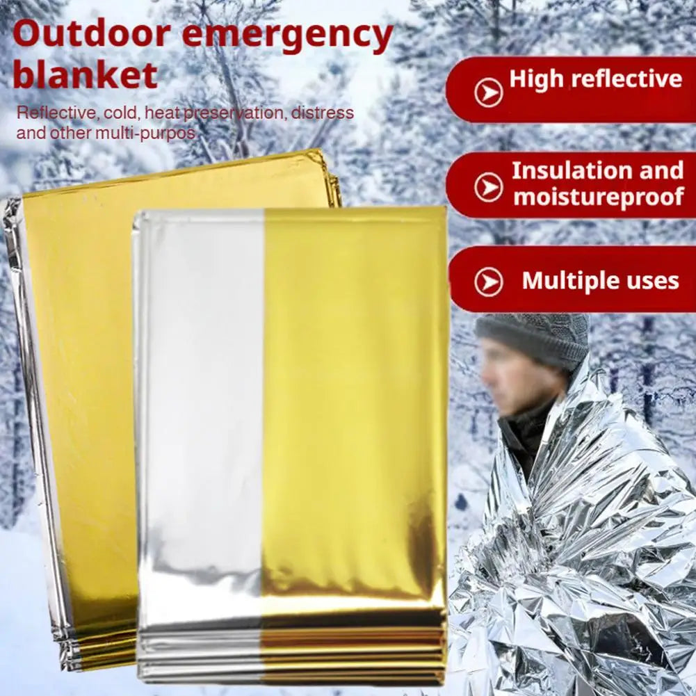 Emergency First Aid Thermal Blanket - Windproof & Waterproof Foil