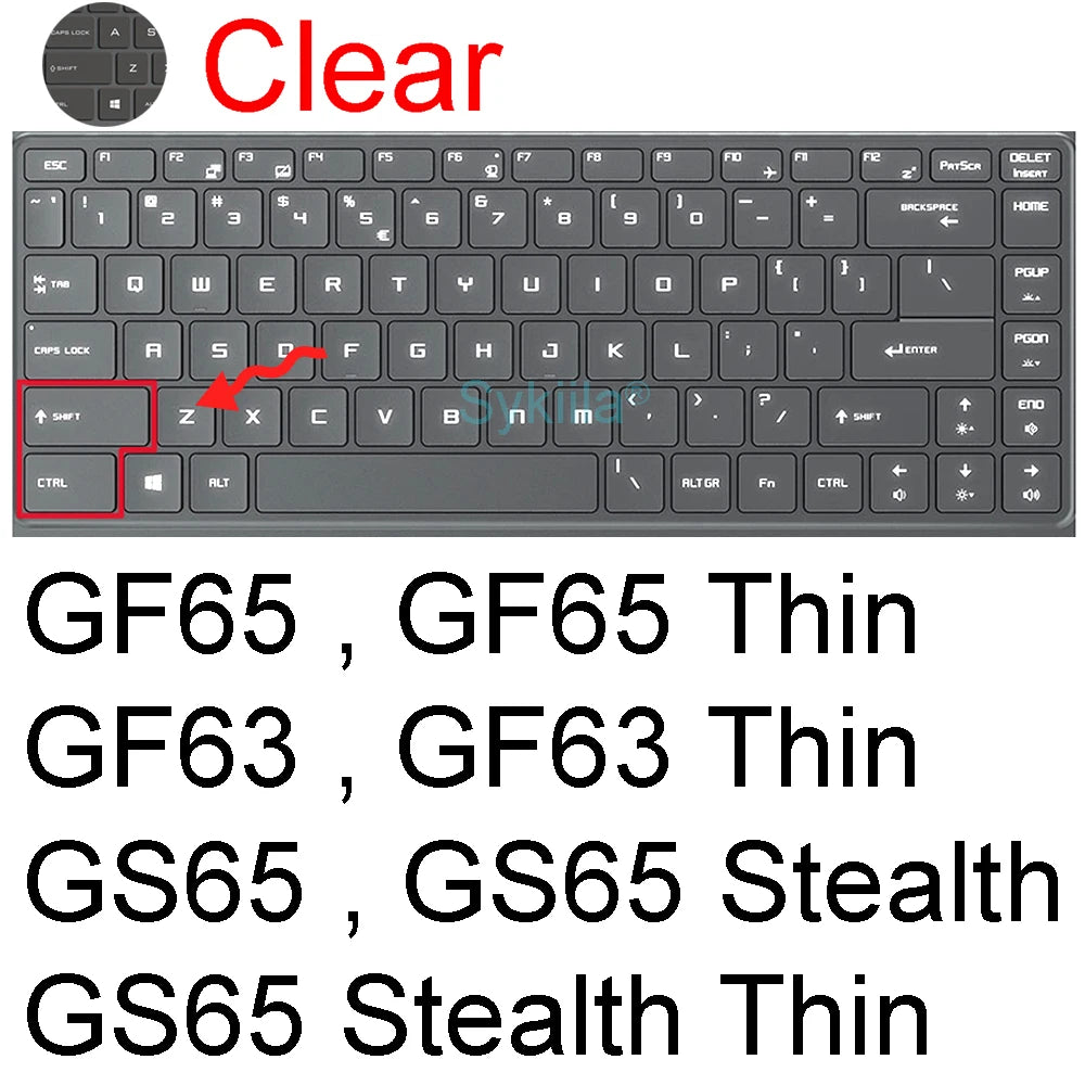 Silicone Keyboard Protector for MSI Gaming Laptops – GL Series