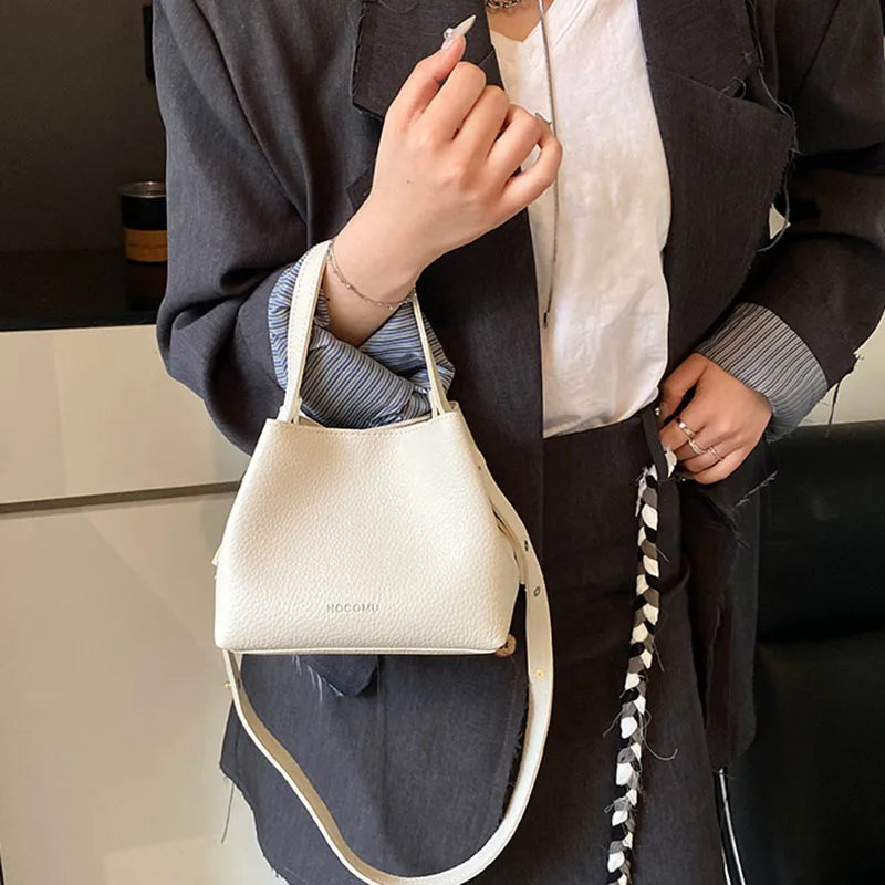 Women's PU Leather Bucket Bag – Shoulder & Crossbody