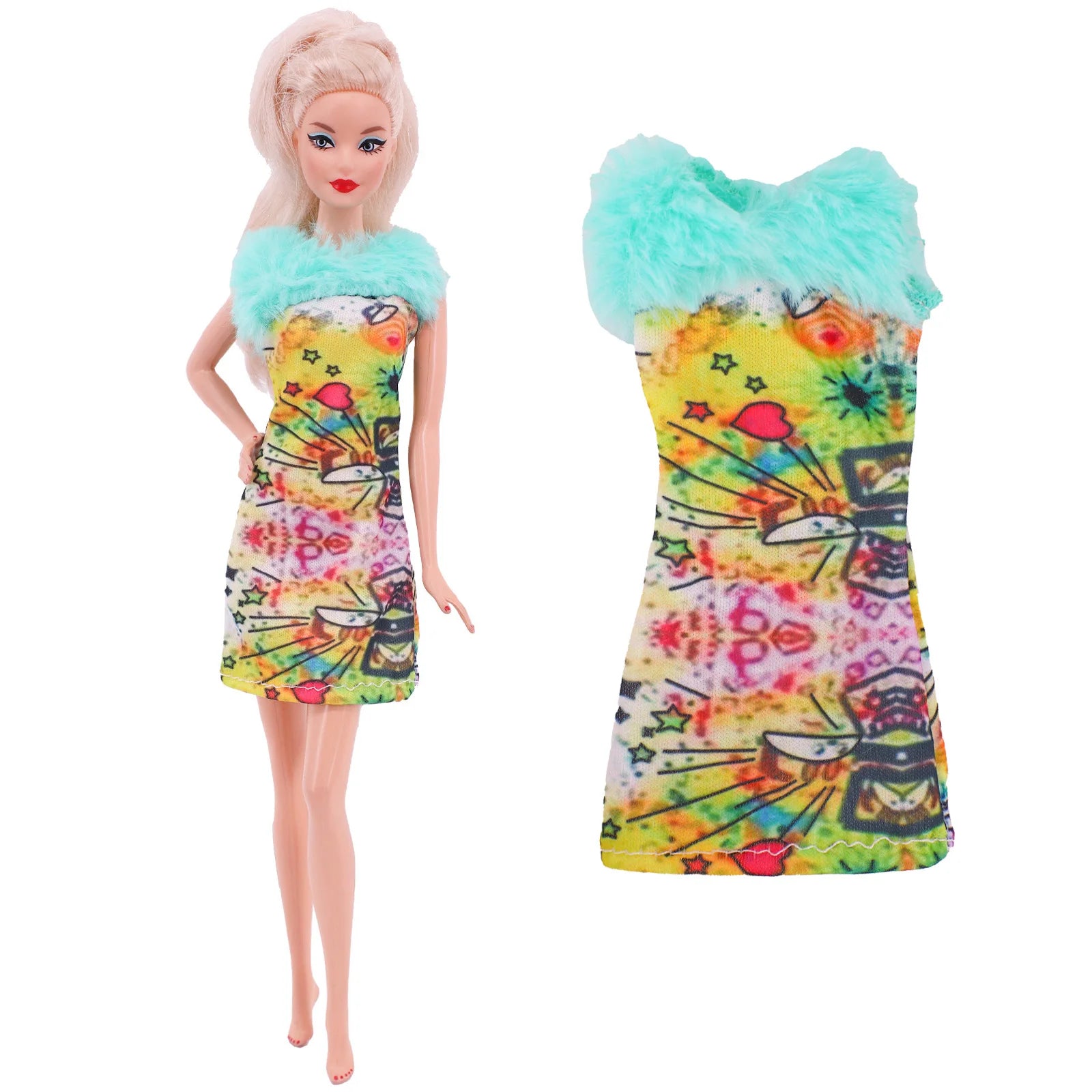45-Piece Doll Accessories Set - Dresses, Shoes, Boots, Necklaces & Glasses (30cm Doll)