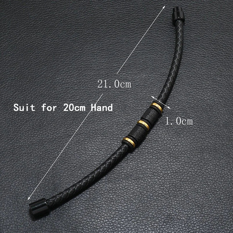 Men Genuine Leather Bracelet Magentic Attachment