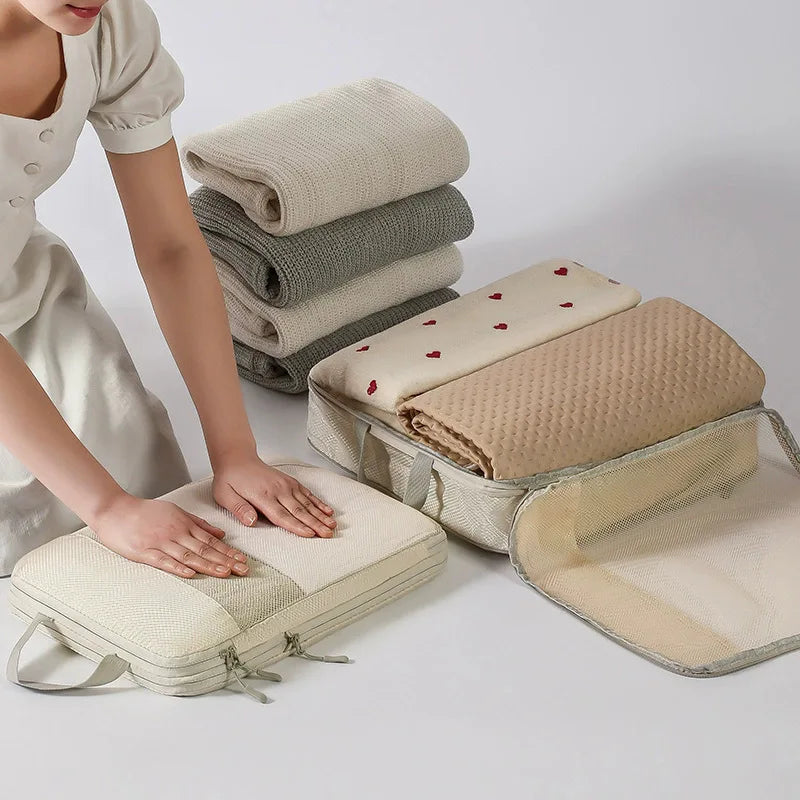 5-Piece Mesh Compression Travel Storage Bag Set