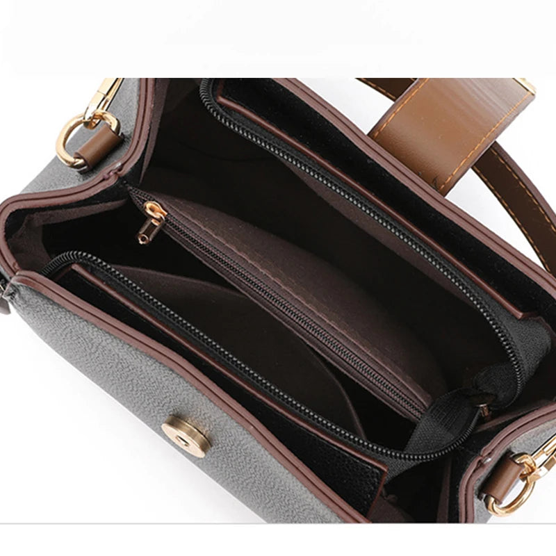 Small PU Leather Bucket Shoulder Bag