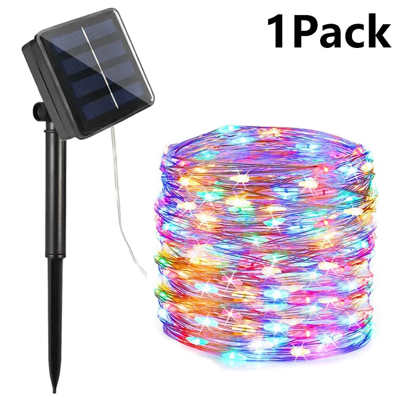 Waterproof Outdoor Solar LED Fairy String Lights (7M–32M)