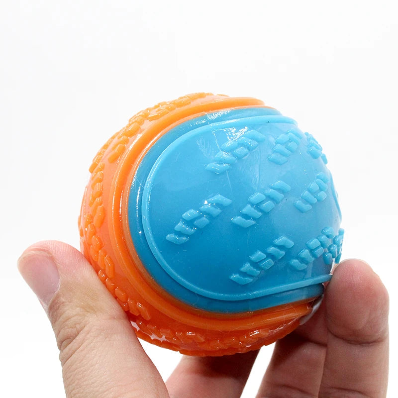 Bite-Resistant Squeaky Dog Ball Toy for Teeth Cleaning