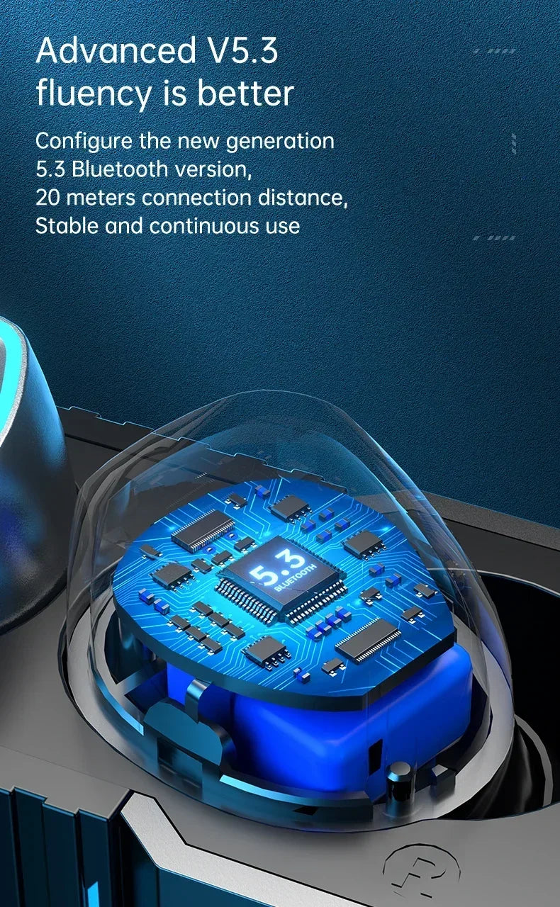 Wireless Bluetooth 5.3 Earphones with Active Noise-Cancelling Mic