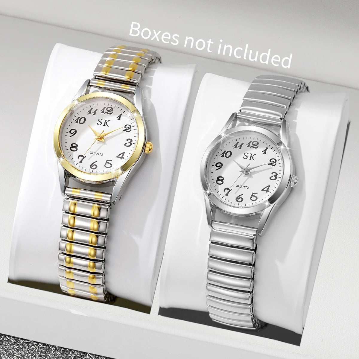 Digital Watch with Steel Strip & Elastic Band