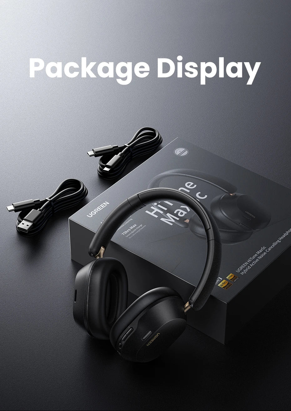 Wireless Bluetooth Over-Ear Headphones with Hybrid ANC, Hi-Res LDAC & Spatial Audio