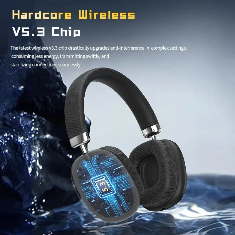 Wireless Bluetooth Stereo Headphones with Deep Bass & Noise-Cancelling Mic