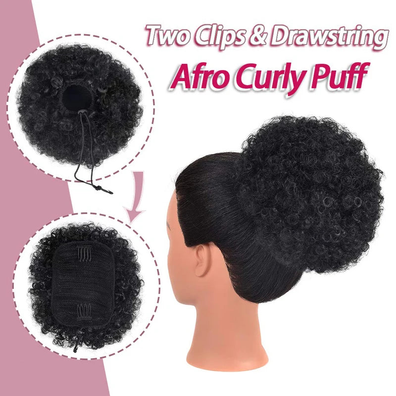 Brazilian Afro Puff Drawstring Ponytail Extension – Natural Hair