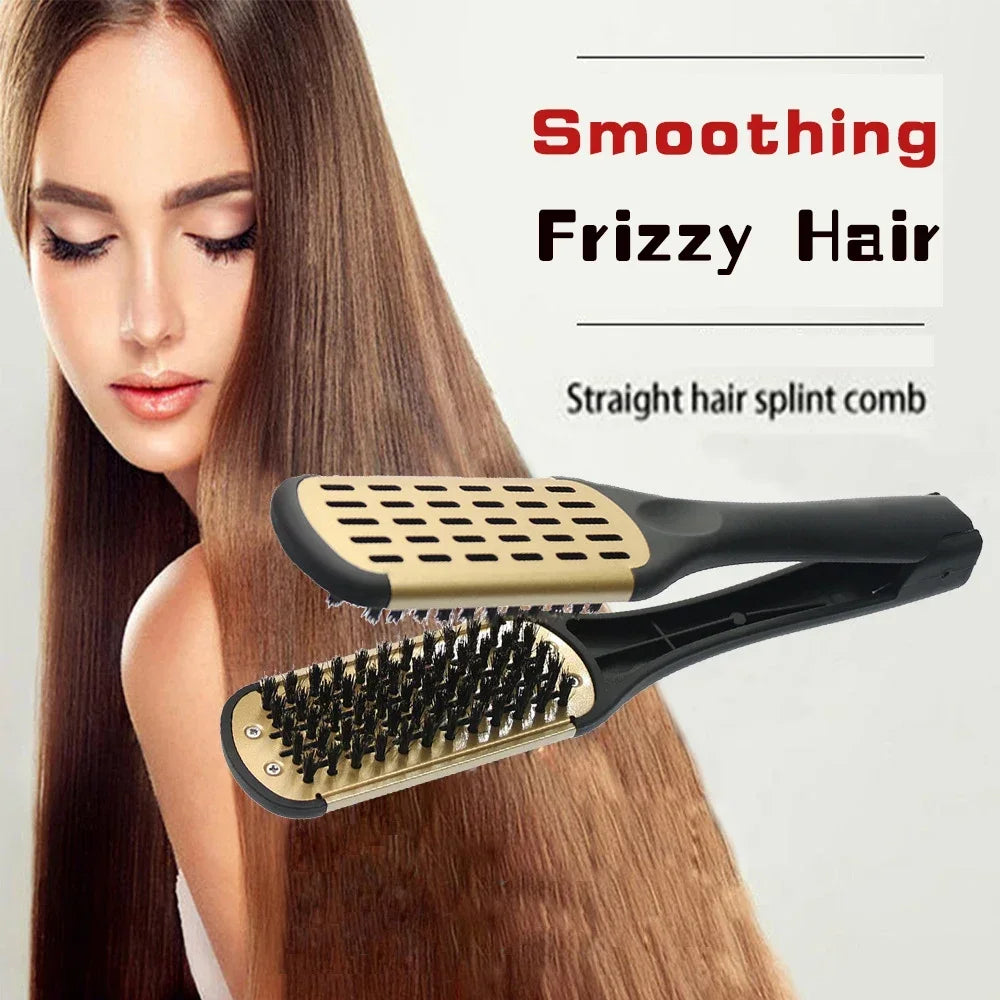 Pro Double Brush Nylon Hair Straightener