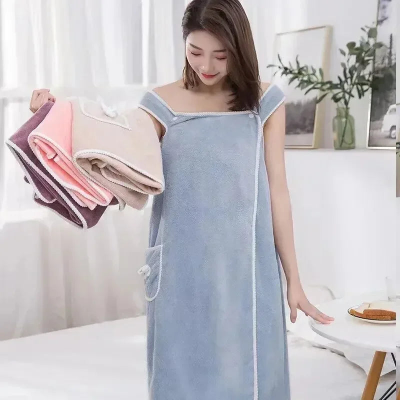 Women's Fast-Drying Wearable Bathrobe (140x85cm)