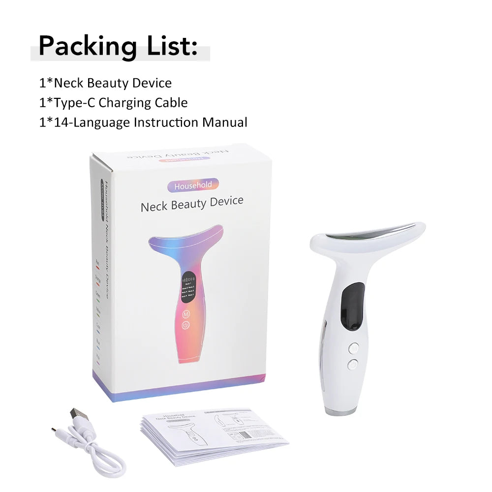 Microcurrent Neck Beauty Device - 3 Massage Modes for Skin Tightening