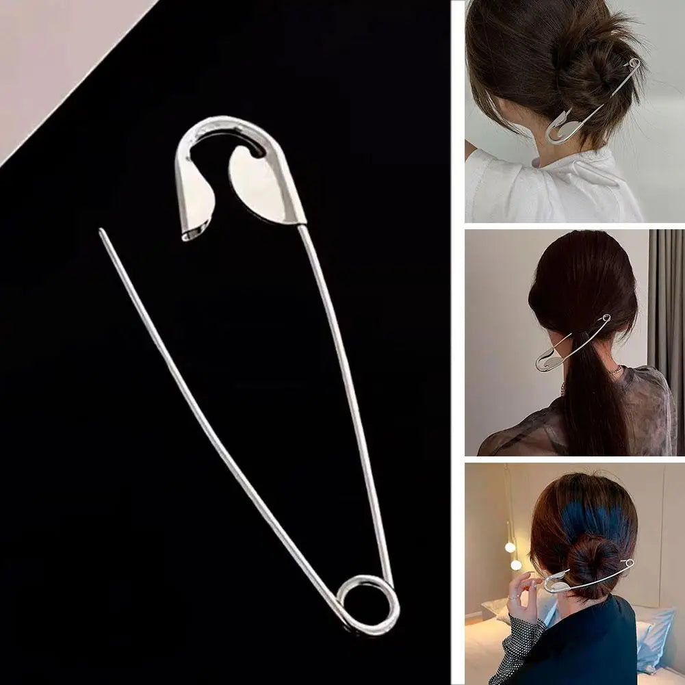 Metal Hair Claws with Large Safety Pin