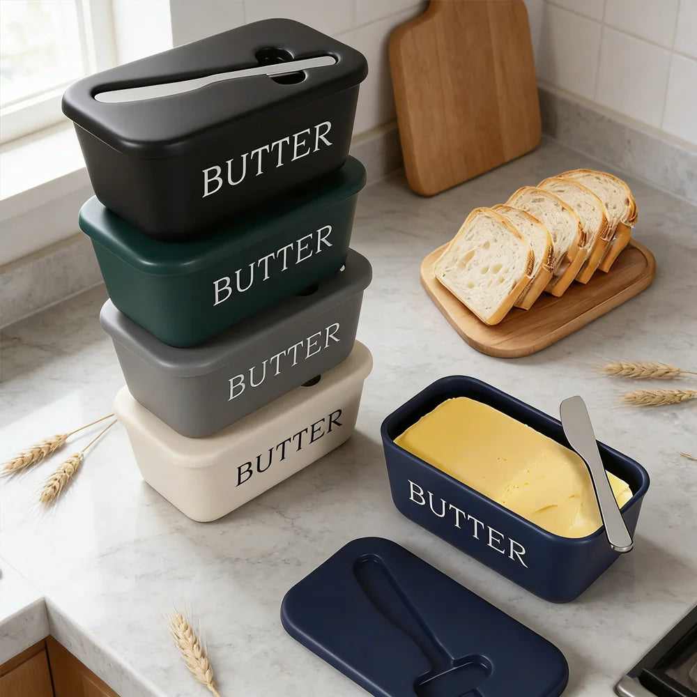 Butter Dish Fridge Storage Box with Spreader Knife