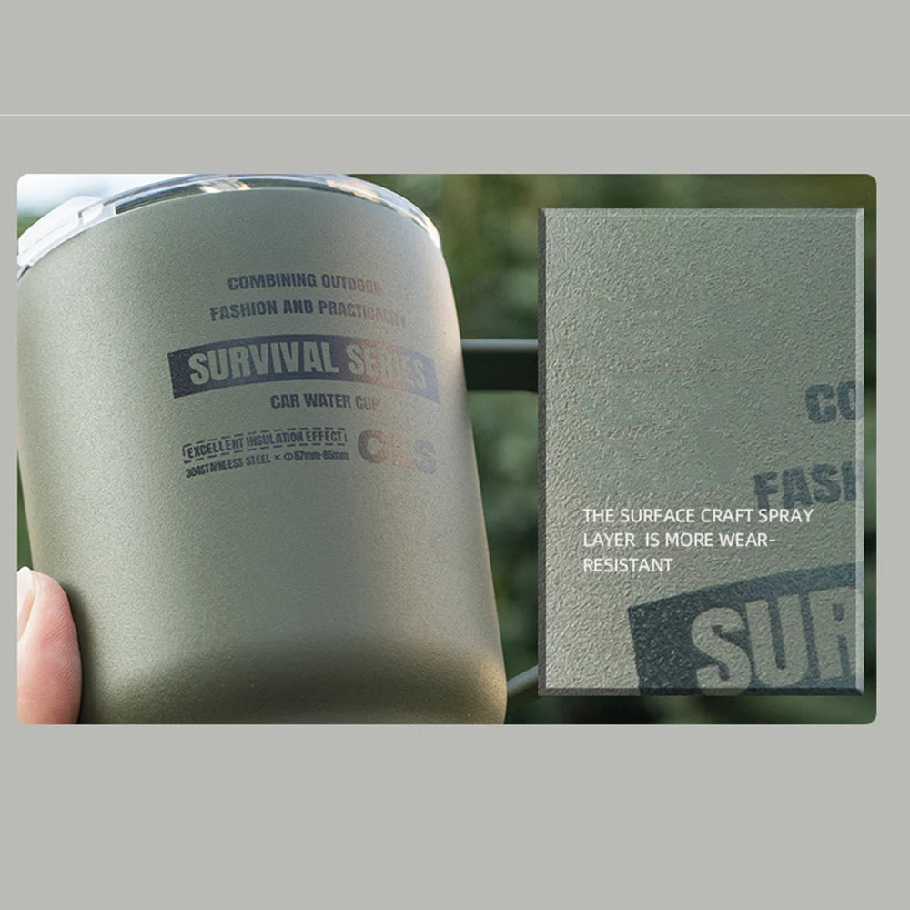 900ml Stainless Steel Insulated Tumbler with Handle, Lid & Straw
