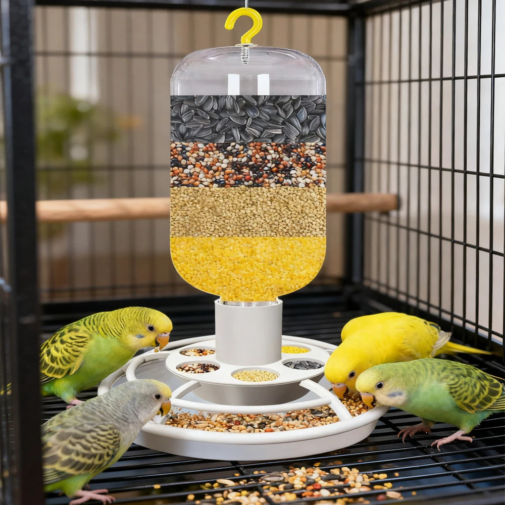 Automatic Hanging Bird Feeder with Anti-Scatter Dispenser