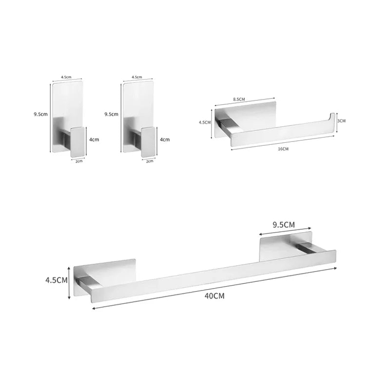 Matte Black Bathroom Accessories Set - Wall Mounted