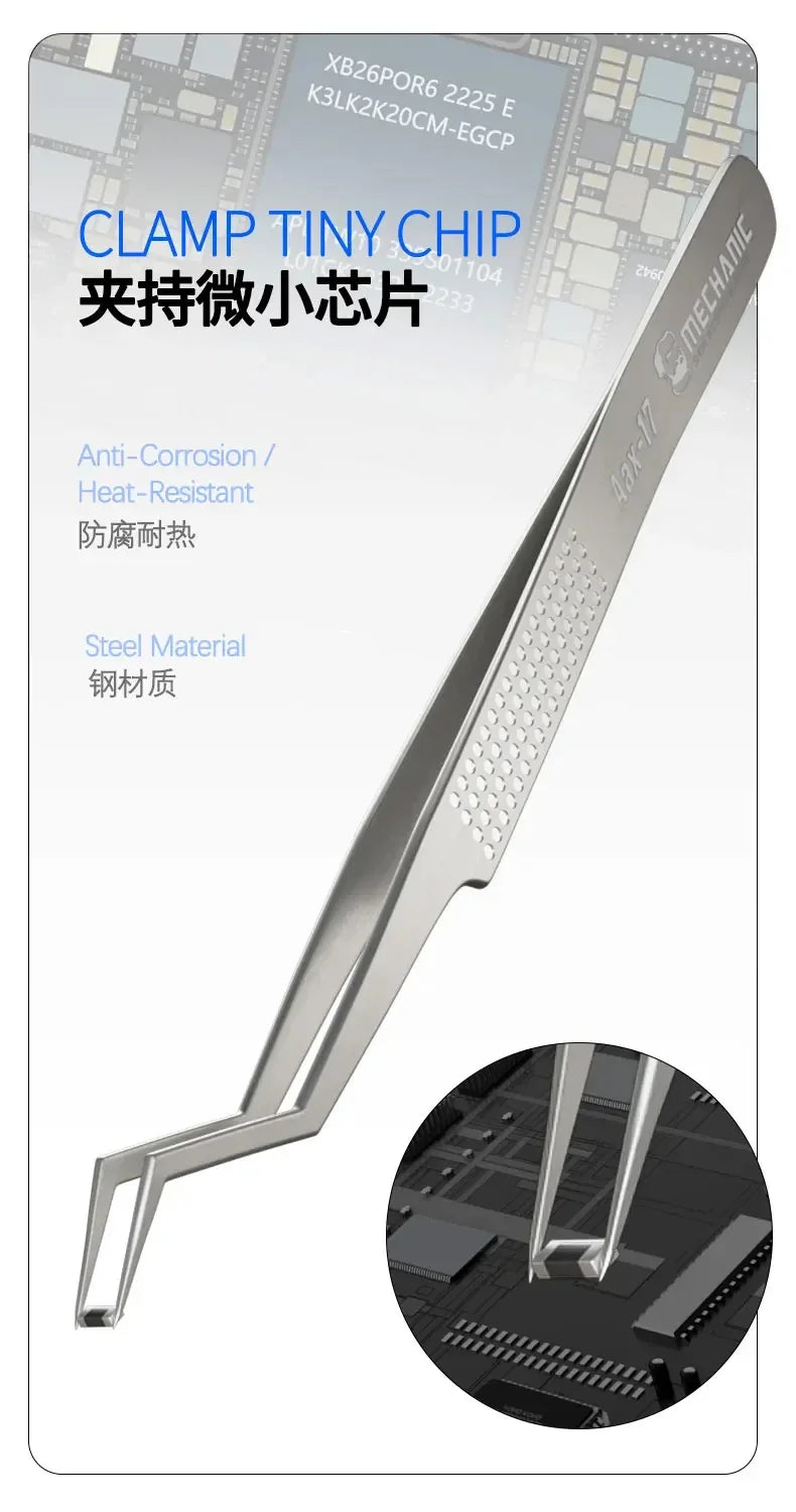 MECHANIC Aax-17 tin positioning tweezers, for precise clamping of tin wire, non-slip and wear-resistant, made of steel