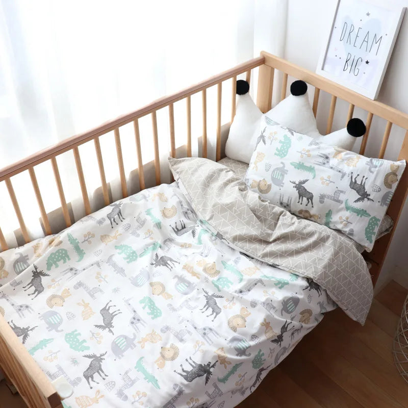 3 Pcs Kids Bedding Set - Cotton Bed Linen set Include, Pillowcase, Sheet and Duvet Cover