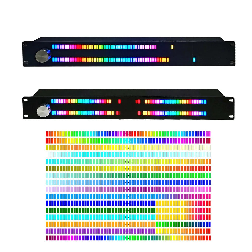128-LED Full Colour Music Spectrum Level Indicator with Digital Display