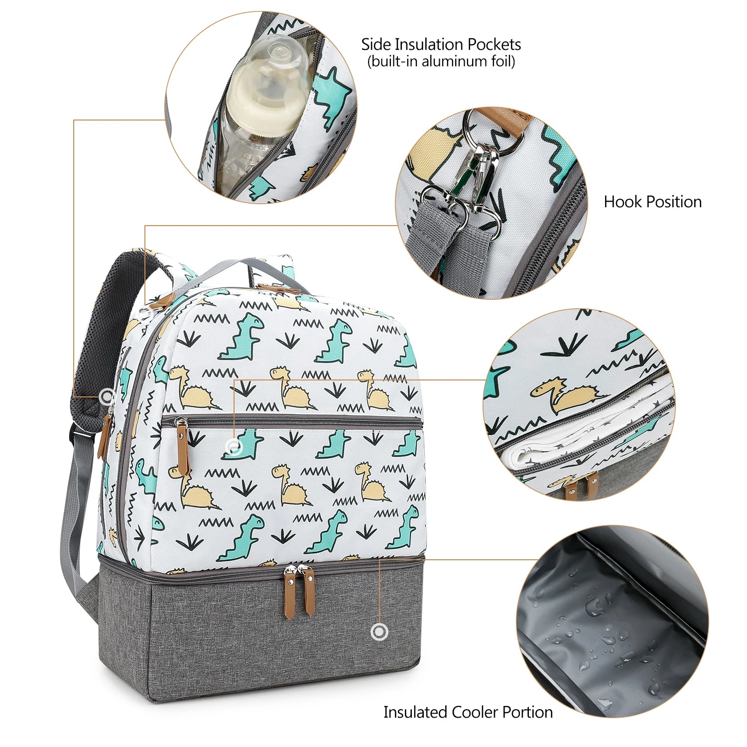 Breast Pump Bag with Insulated Cooler Compartment
